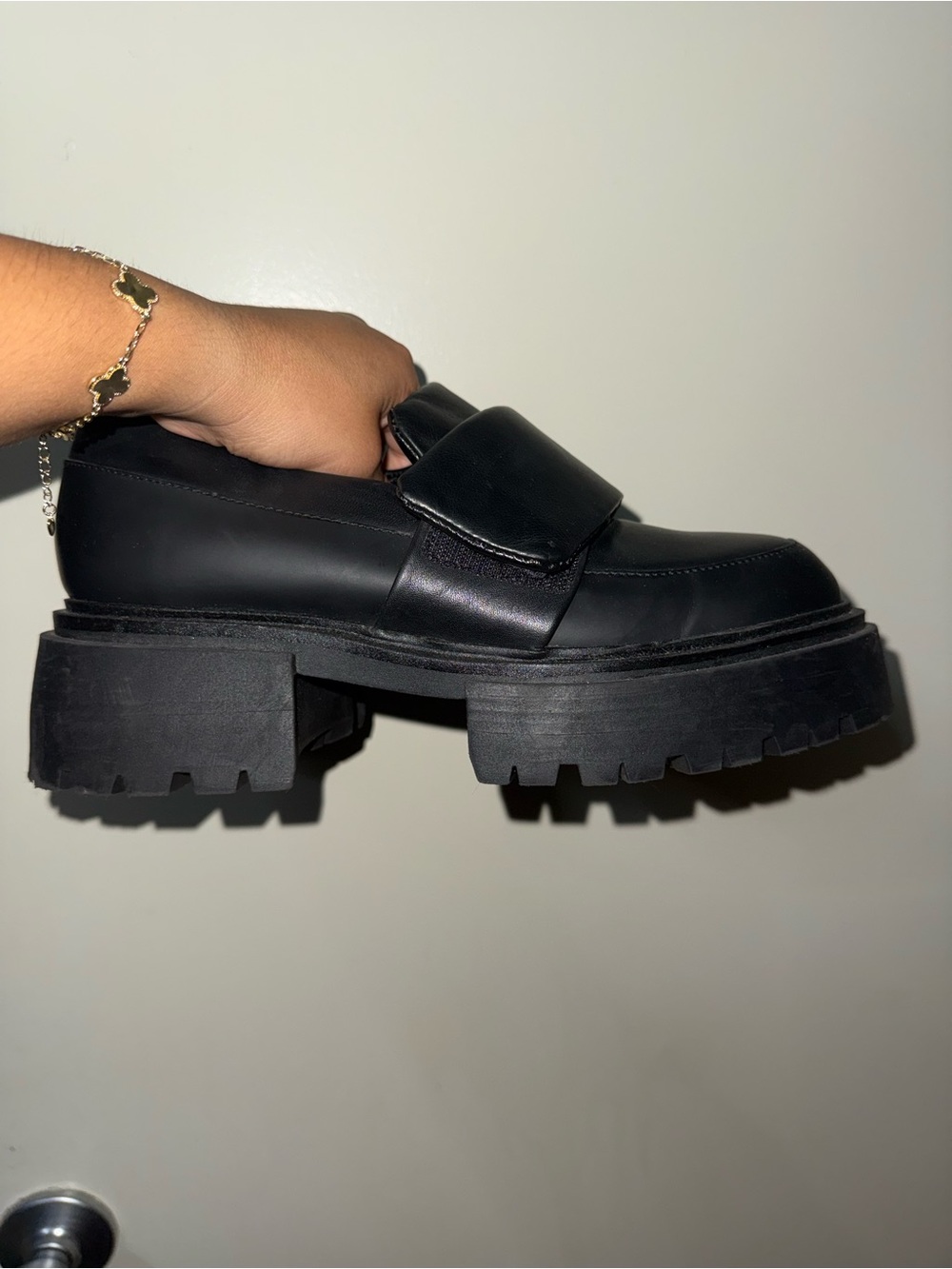 M. Gemi - Black Chunky Lug Sole Women's Loafers